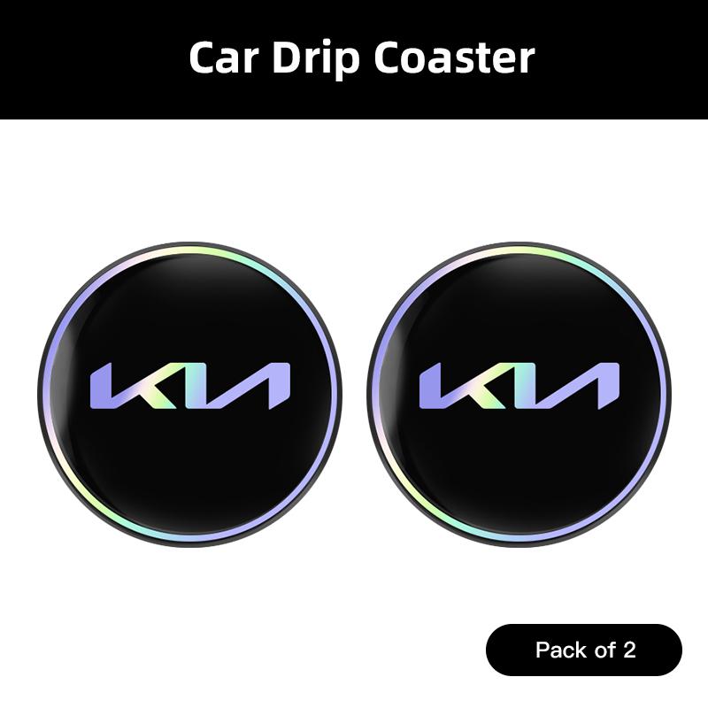 2Pcs Silicone Car Coaster Laser Vehicle Anti-slip Pad Water Cup Slot Mat For Kia KN GT-Line Sportage Ceed Rio Picanto Sorento zqdtx40