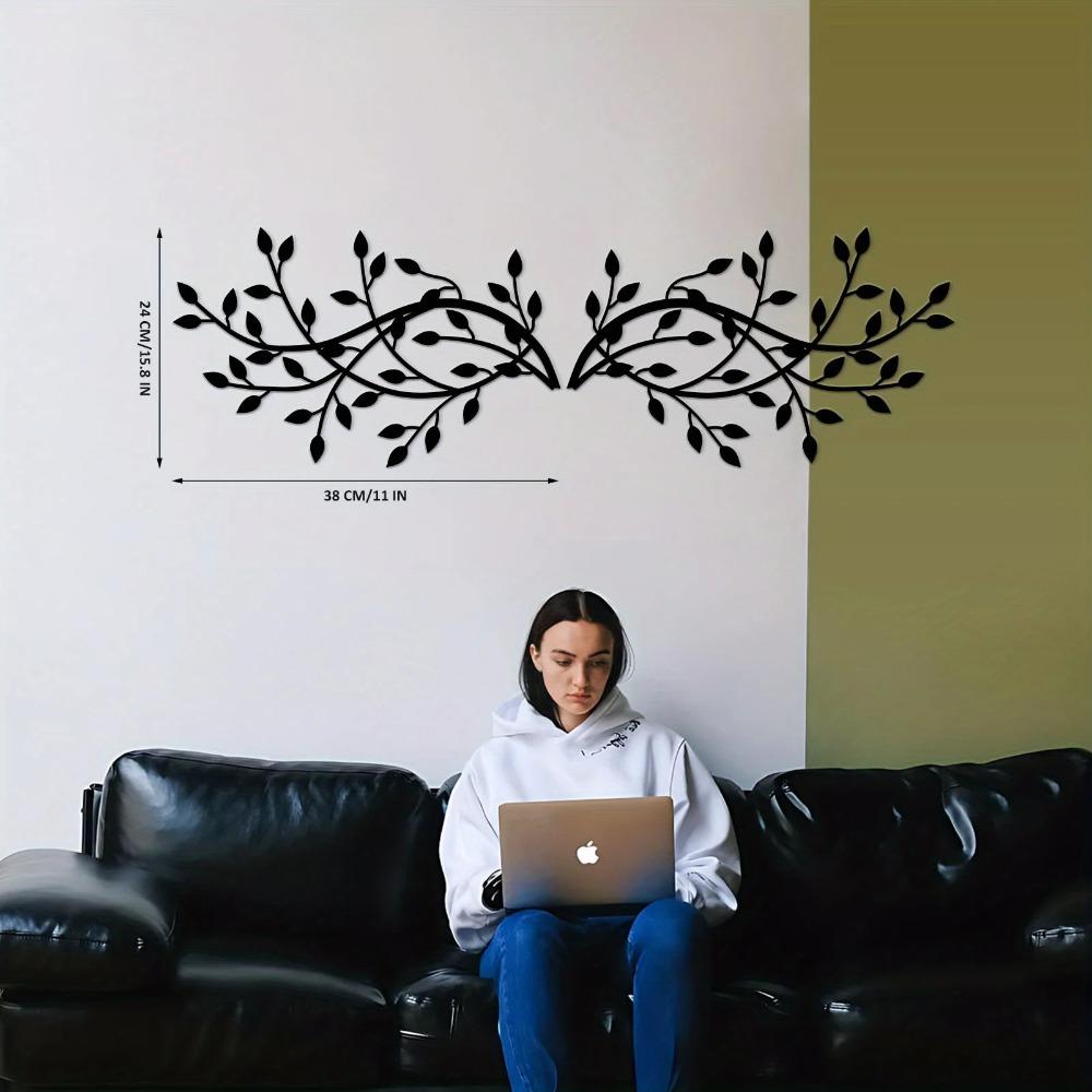 Элегантный металлический настенный декор из 2 частей в виде листьев дерева - Стильное — фото 3