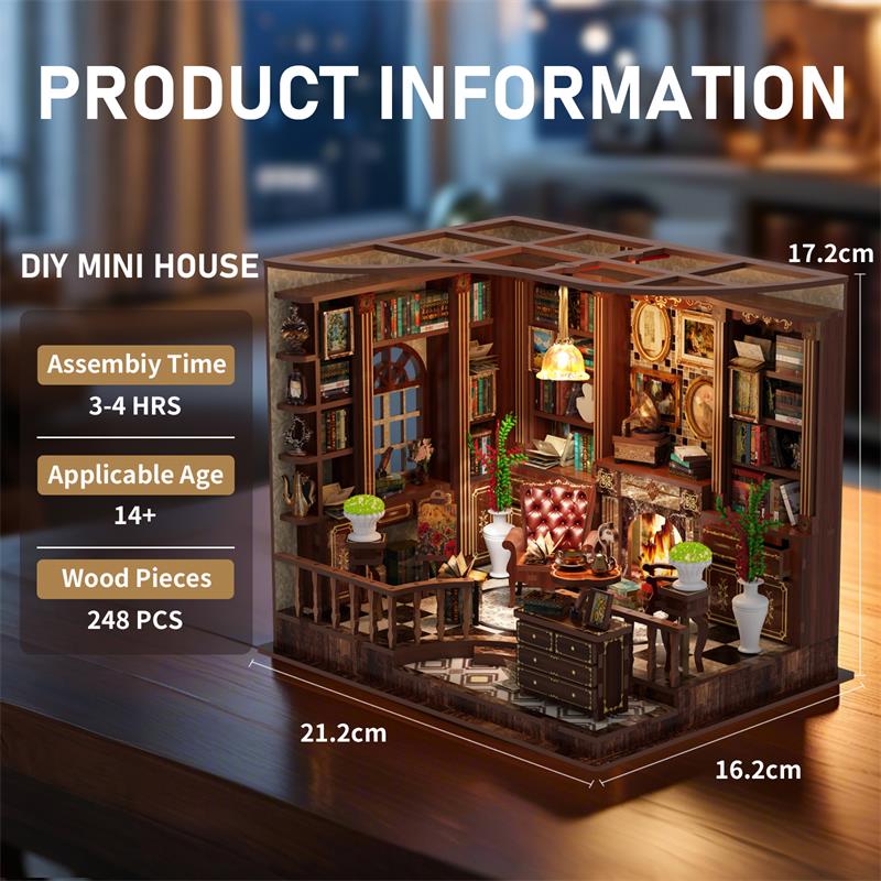 DIY Puppenhäuser Holzfiguren Miniatur Bausatz 3D Puzzle mit Licht Möbel Puppenhaus für Freund Weihnachtsgeschenk