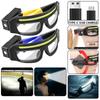 Double Light Source Glasses Lamp COB LED Headlight Type-C Fast Charging IPX4 Waterproof Safety Goggles for Night Running Camping