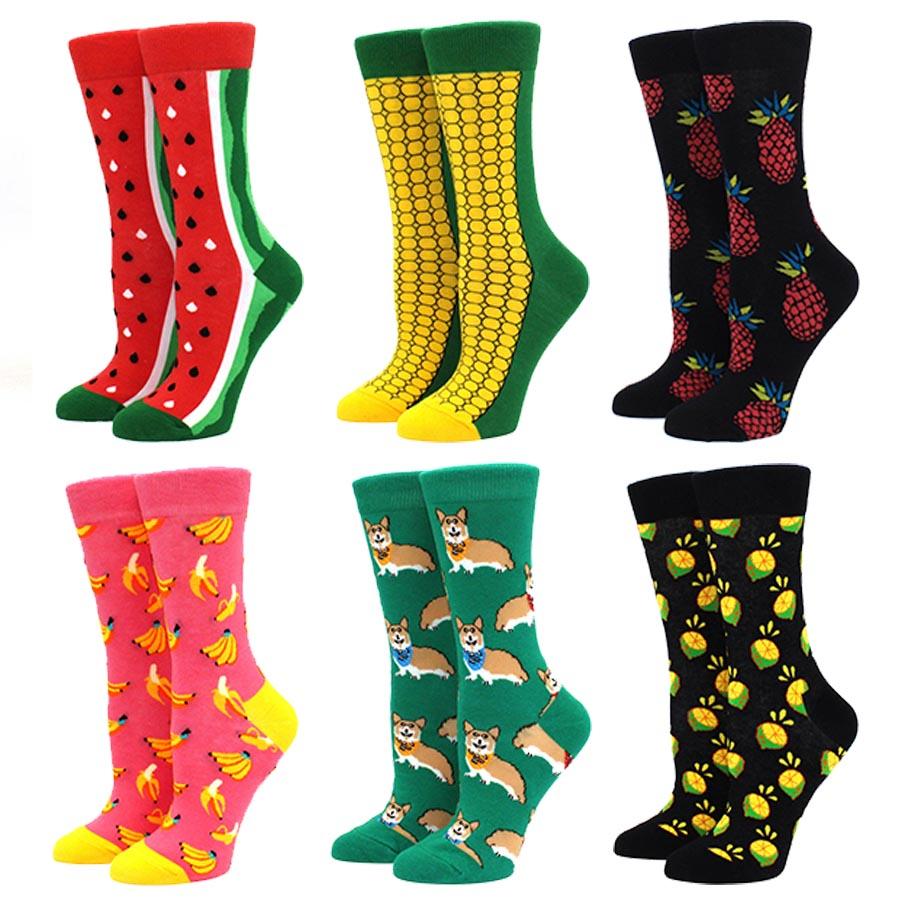 Cute Socks for Men and Women Print Art Painting Food Colorful Bee Skateboard Middle Tube Socks