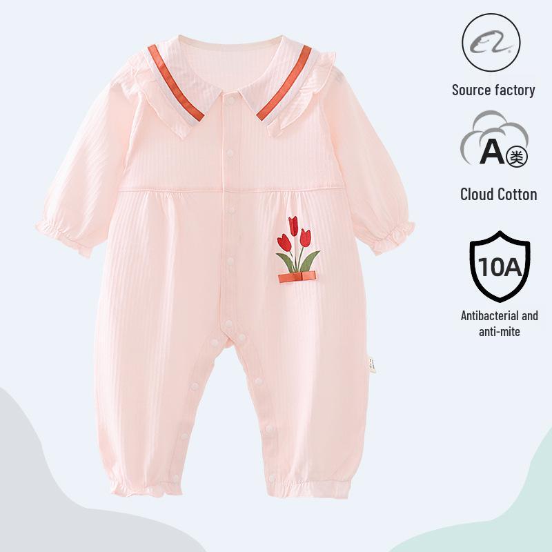 Unisex Baby Langarm Baumwoll-Strampler - Sommer Krabbel- & Hausanzug
