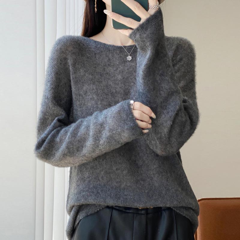 Women's Plus Size Long Knitted Sweater - Versatile Autumn/Winter 2025 Design