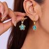 Fashion Sakura Cherry Blossoms Flower Earrings Stud Dangle for Women Wedding Party Christmas Party Jewelry Gift