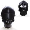 Ifukens Full Head PU Leather with Gag and Bondage Kinky Fetish SM Full Head Adult Black Full Head Mask Black Ball Leather Mask Mask, Ball, Mask, Mask,