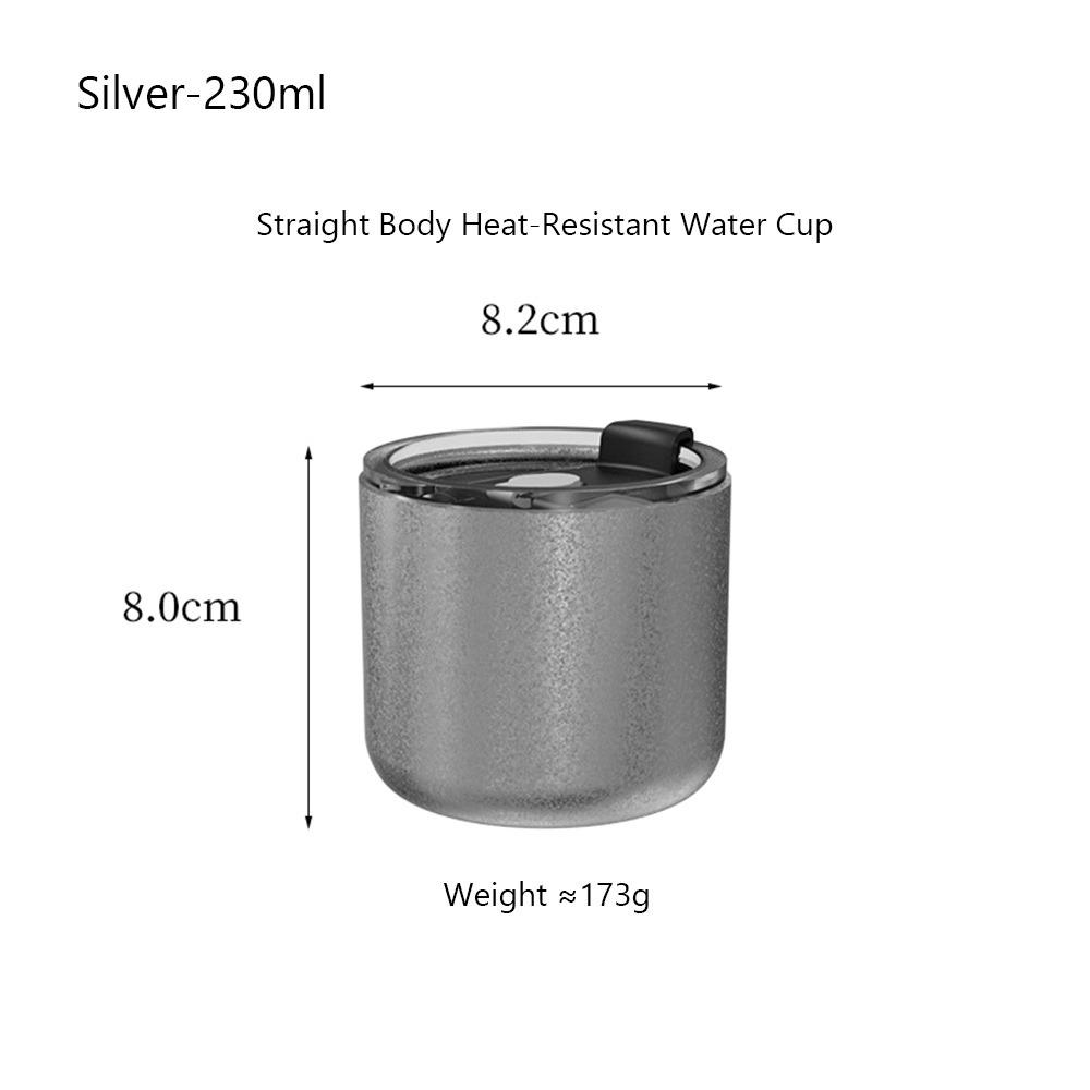 Retro Double-walled Coffee Mug 304 Stainless Steel 230ML/360ML Capacity Cold Drink Cup Double-walled with Lid Insulated Mug