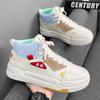 Fashion Platform Men Board Shoes Comfortable Casual Shoes High Top Walking Sneakers Breathable Lightweight Anti Slip Sport Shoes