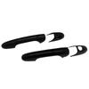 4PCS / Set Glossy Black / Carbon Fiber Look Door Handle Cover For Fiat 500 2008- Abarth 595 595C 2012- 695 2010-