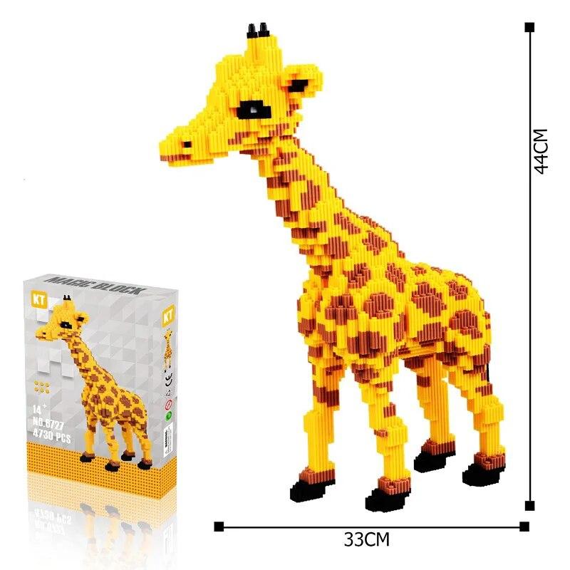 

8200 шт. + Волшебные строительные блоки с изображением панды и жирафа, микрособранные соединительные кирпичи, фигурка, 3D модель, игрушки для рождественского подарка 6727(No Box)