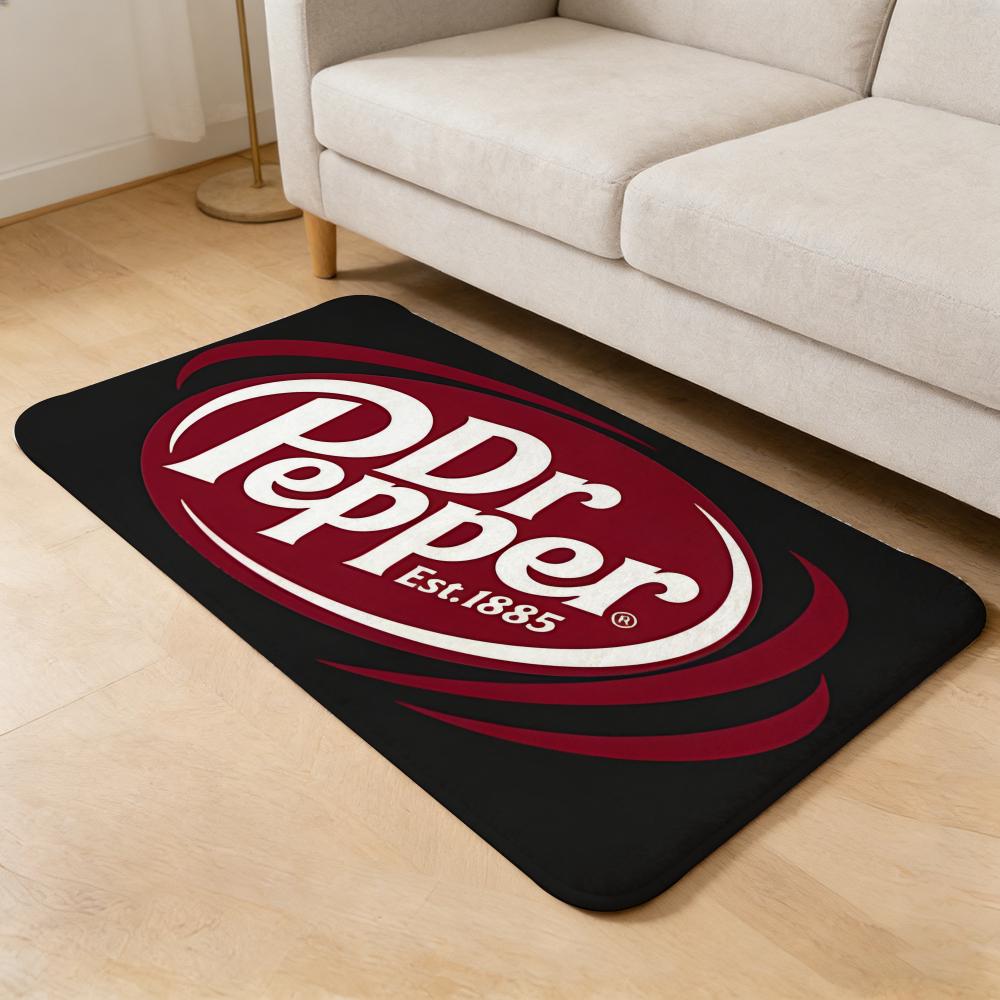 drink D-Dr Pepper Floor Mat Flannel Door Mat Non-Slip Absorbent Washable Indoor Home Rug