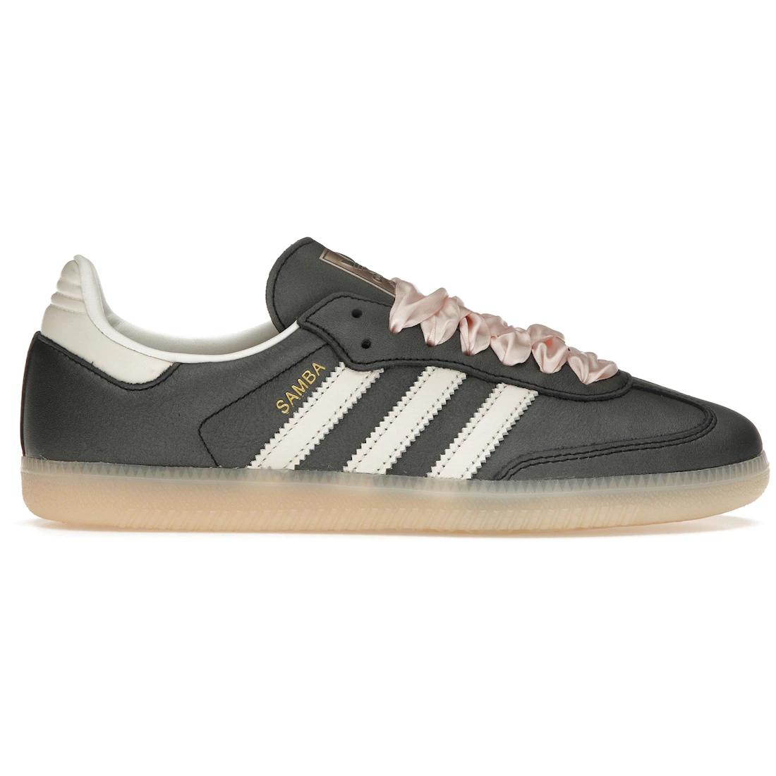 

Кроссовки adidas Samba OG Черные Розовые Ленты Шнурки (Женский)(IH8027) 36