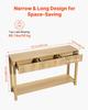 120 Cm Console Table, Farmhouse Desk Behind the Couch with Drawers and Bottom Storage Shelf, Wooden Rectangle Entrance Narrow Sofa Table for Hallway,