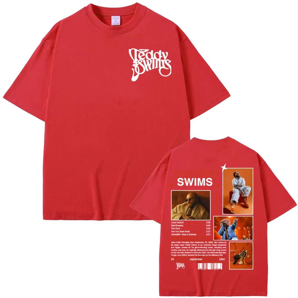 Rapper Teddy Swims Album 2026 Tour Cover T Shirts Unisex Clothing Retro FashionTshirt Hip Hop Punk High Quality T Shirt