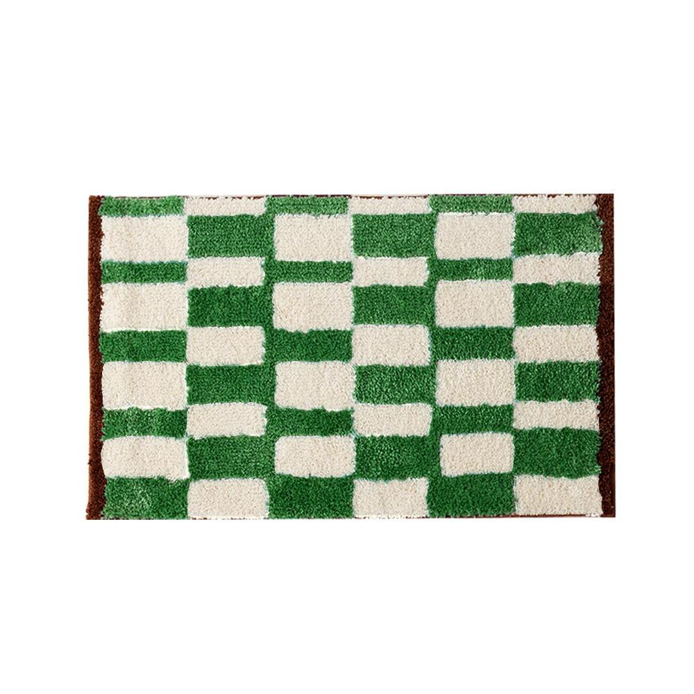 Bathroom Floor Mat Household Absorbent Foot Mat Toilet Washable Door Mat Simple Striped Imitation Cashmere Floor Mat