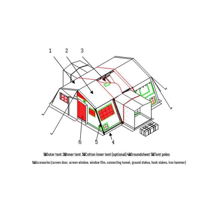 Bissheng Rui 600D Folding Command Tent - 30 Square Meter