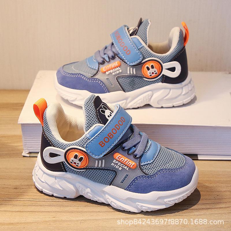 

2025 весна и осень новая обувь спортивная обувь мягкая подошва дышащая дети и девочки ученики начальной школы повседневная обувь обувь для мальчиков и девочек тренд 30 inner length 17.5CM синий