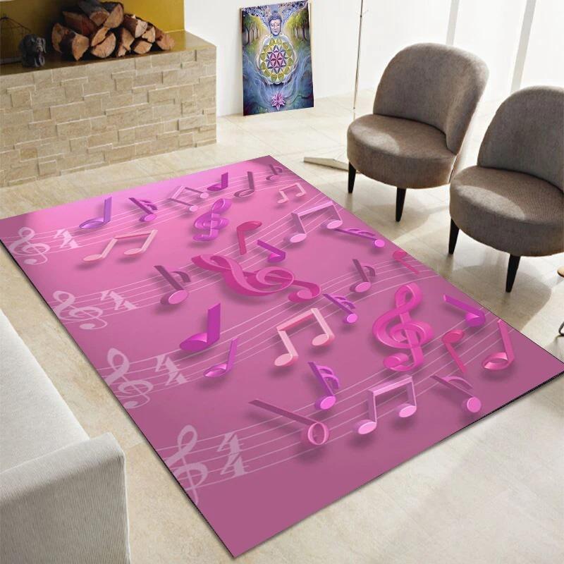 Piano Note Music Theme Series Carpet Home Decoration Bedroom Living Room Large Area Carpet Room Bedside Non-slip Floor Mat