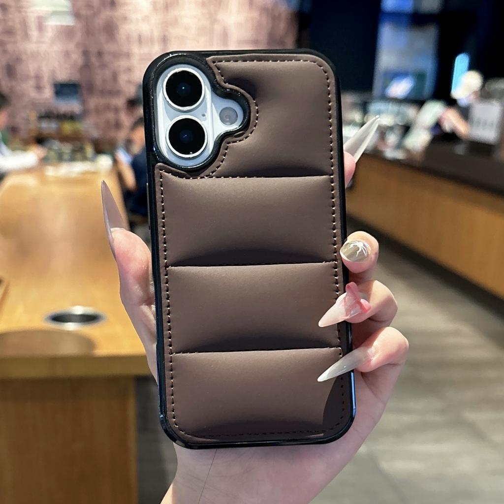 Winter Warm Down Jacket The Puffer Case For iPhone 17Air 17 16 15 14 13 12 11 Pro Max Plus Soft Fabric Shockproof Bumper Cover