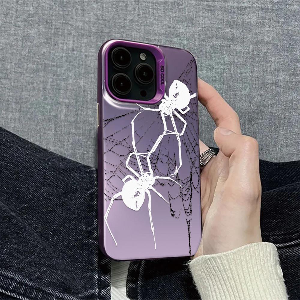 Spiders Weave Webs Phone Case For IPhone 16 14 15 Plus 11 12 13 17 Pro Max Case 16E 17 Air Shockproof Hard Pattern Cover Fundas