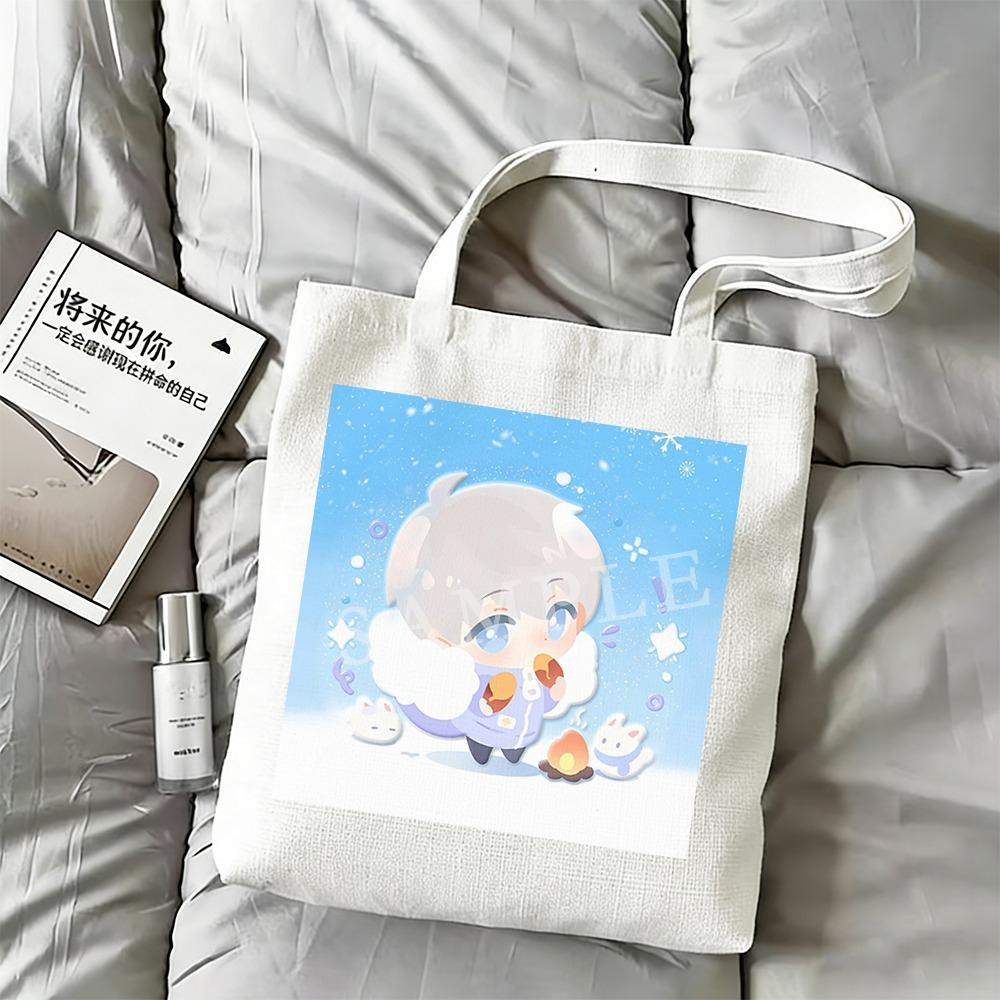 Love and Deepspace Winter Activity Canvas Shoulder Bag Sylus Rafayel Zayne Xavier Caleb Anime Cosplay Character Bag for Fans