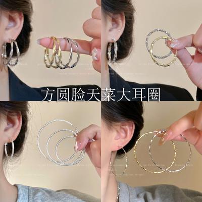 Round Earrings, Simple Temperament, High-end Sense, Earrings, Fashionable Niche Temperament, Earrings, Women