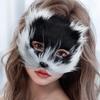 Cat Face Fox Shape Plastic Mask Furry Cat Hair Animal Halloween Cosplay Carnival Party Mask Christmas Props Sexy Imitation Toys