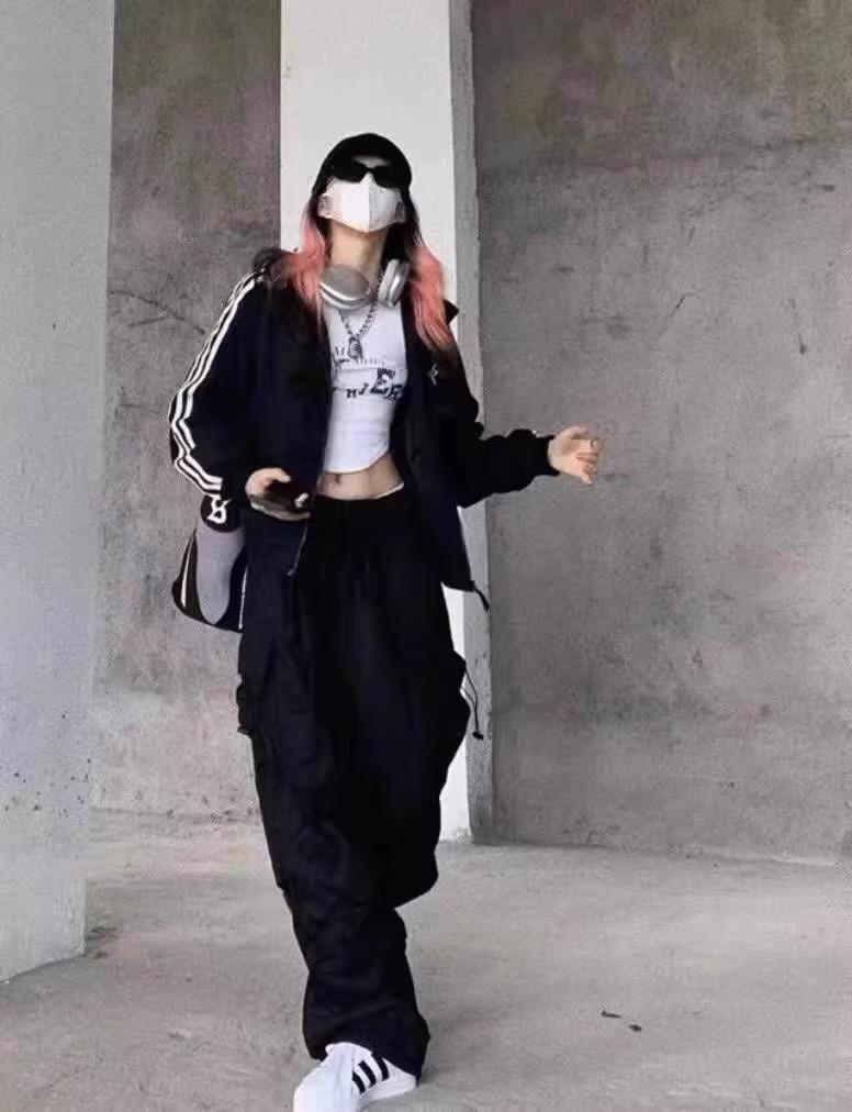 Women's Retro Hip Hop Wide-Leg Workwear Pants