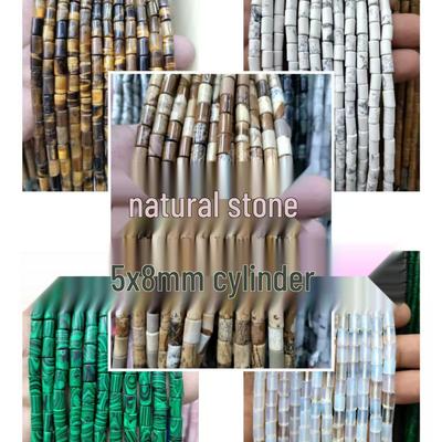 5x8mm Natural Agate Crystal Spacer Tube Beads - Round Barrel Handmade DIY Loose Beading Jewelry Accessories