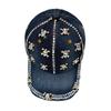 Neue mit Diamanten besetzte Denim-Baseballkappe Damen Frühling Sommer mit Diamanten besetzte Mütze Streetcap Sonnenhut