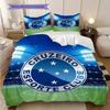 Cruzeiro Esporte Pattern Bedding Quilt Set Quilt Cover Pillowcase Home Decoration Birthday Gift (1 * duvet cover + 2 * pillowcase, without core)