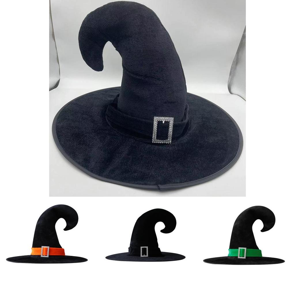 Velvet Witch Hat Red Witch Costume Accessory For Halloween Party