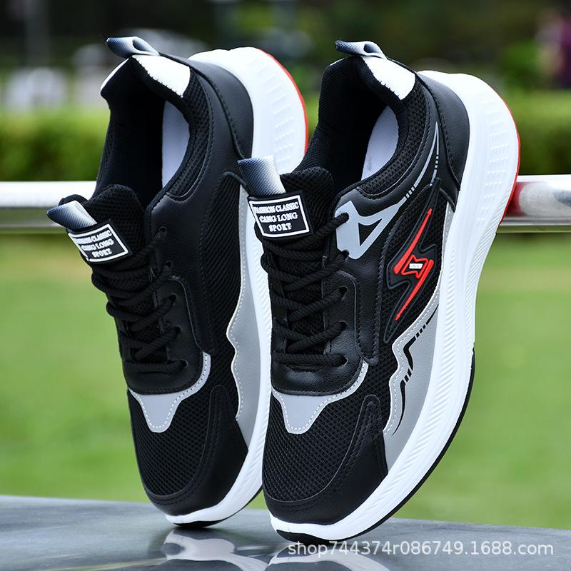 White sneakers spring and autumn new lightweight running shoes soft sole non-slip air cushion elastic student shoes