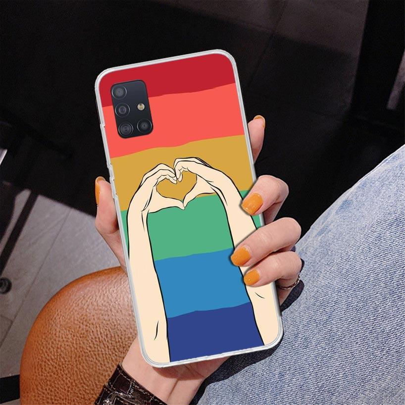 Love Is Love LGBT Rainbow Phone Case For Samsung Galaxy A52 A32 A22 A12 A51 A31 A50S A30S A20S A10S Note 20 Ultra 10 Plus S10 A7