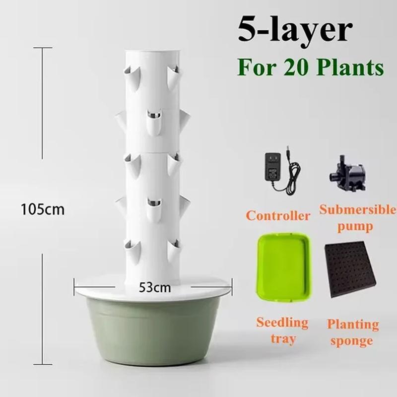 Hydroponic Growing System Indoor Outdoor Home Grow Herb Vertical Garden Tower Vegetable Planter Pot Kit DIY