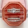 2pcs/Set Of Double-Layer Zircon Set Rings For Brides' Wedding Rings, Light Luxury Sparkling Versatile Handmade Rings