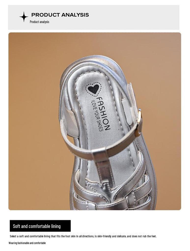 Girls' Open-Toe Summer Sandals 2026: Versatile Princess Beach Shoes for Older Children