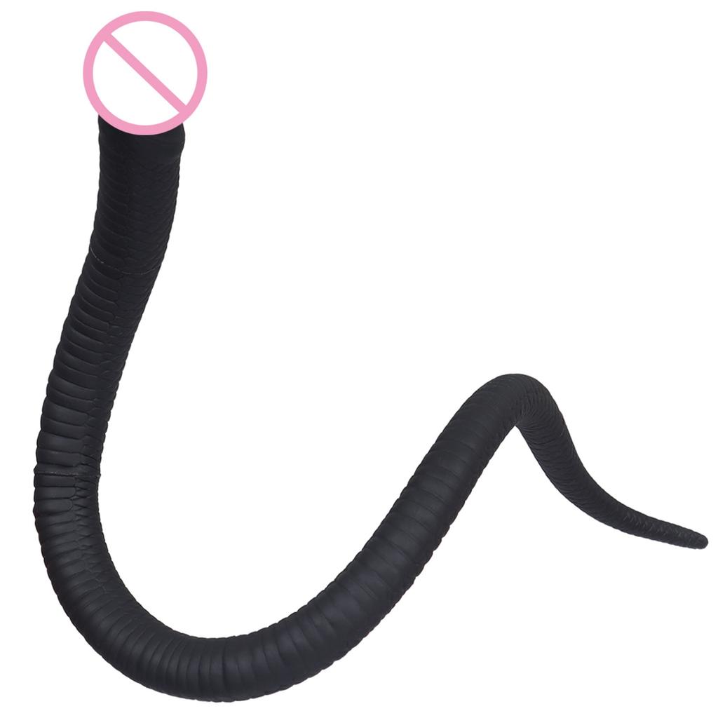 Extra Long Black Snake Shaped Anal Plug Three Sizes of Anal Plugs Adult Sex Toys Double Insertion Anal Plug  Man Women 18+ Waterproof & Easy To Clean