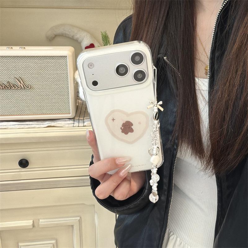 Heart Love Puppy Lanyard for iPhone 17/16 Pro Max/15/14 Case