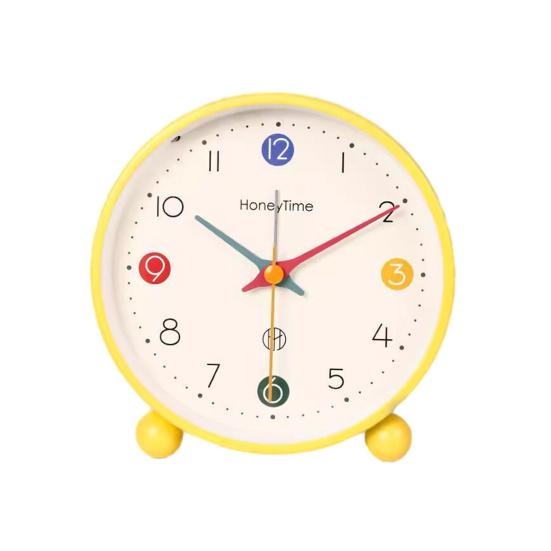 Analog Alarm Clock with Night Light Non-Ticking Silent Battery Operated Bedroom Desktop Digital Quartz Clock Children Students Birthday Gift