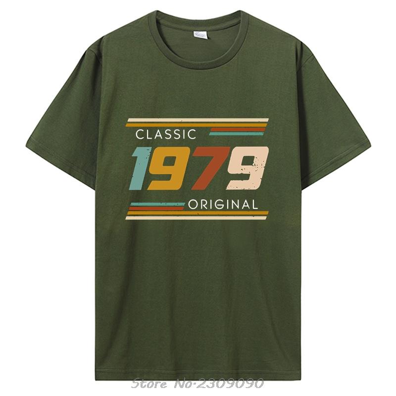 Graphic Streetwear Birthday Gifts Summer Style Cotton T-shirt Men Clothing Novelty Vintage Made In 1979 Fitness Tshirt Tees