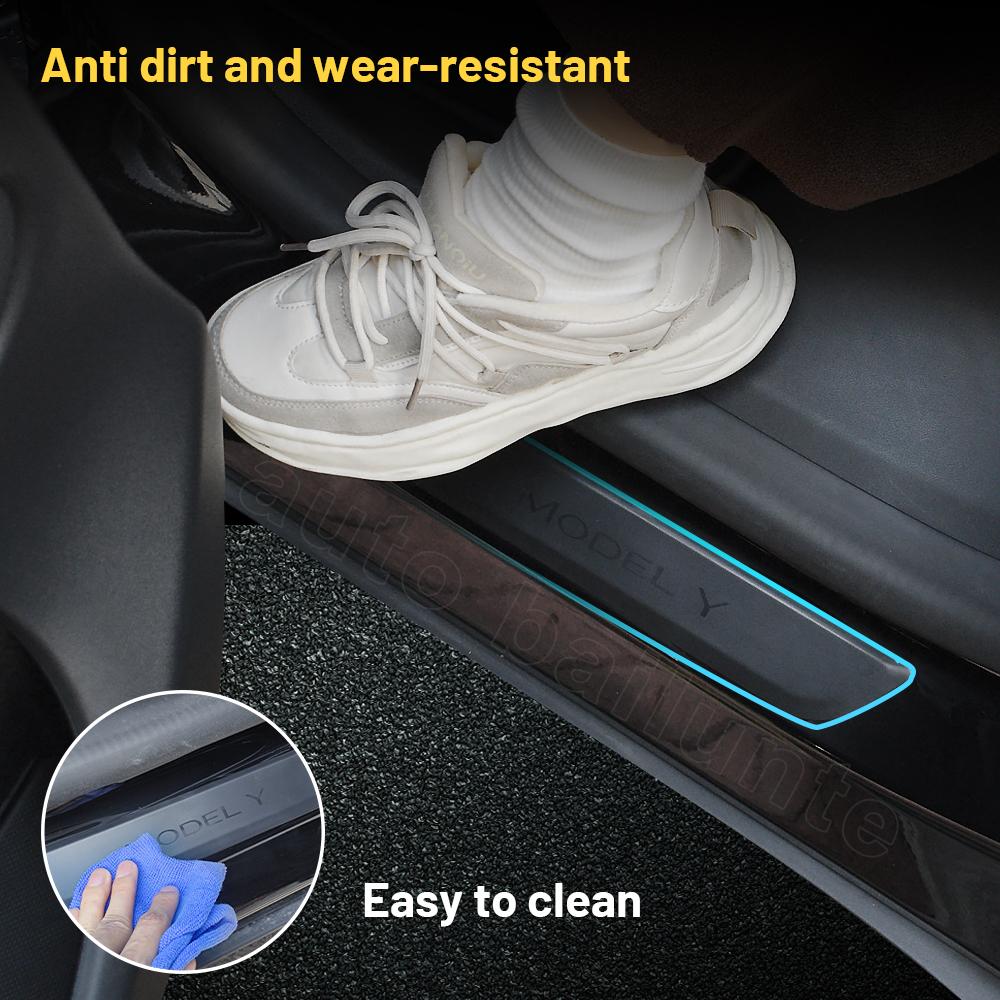 For Tesla Model Y  - 2023 Auto Accessories Exterior Stickers Rear Door Sill Protector Threshold