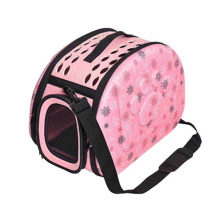 Foldable Crossbody Pet Carrier Bag: Large, Breathable, Fashionable for Cats and Dogs.