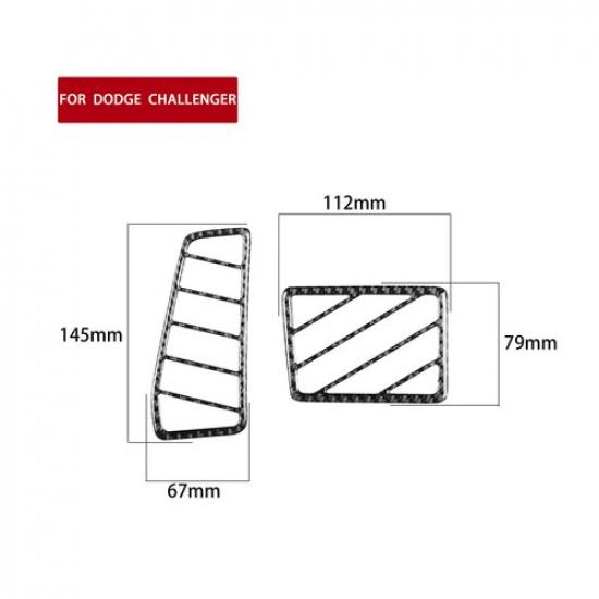2Pcs Carbon Fiber Dashboard Air Vent Outlet Cover Trim For Dodge Challenger