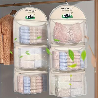 1 Stück Hängende Netz-Kleideraufbewahrungstasche, Haushalts-Wandmontage-Aufbewahrungstasche, Transparentes Taschen-Design, zum Organisieren und Aufbewahren von Kleidung.