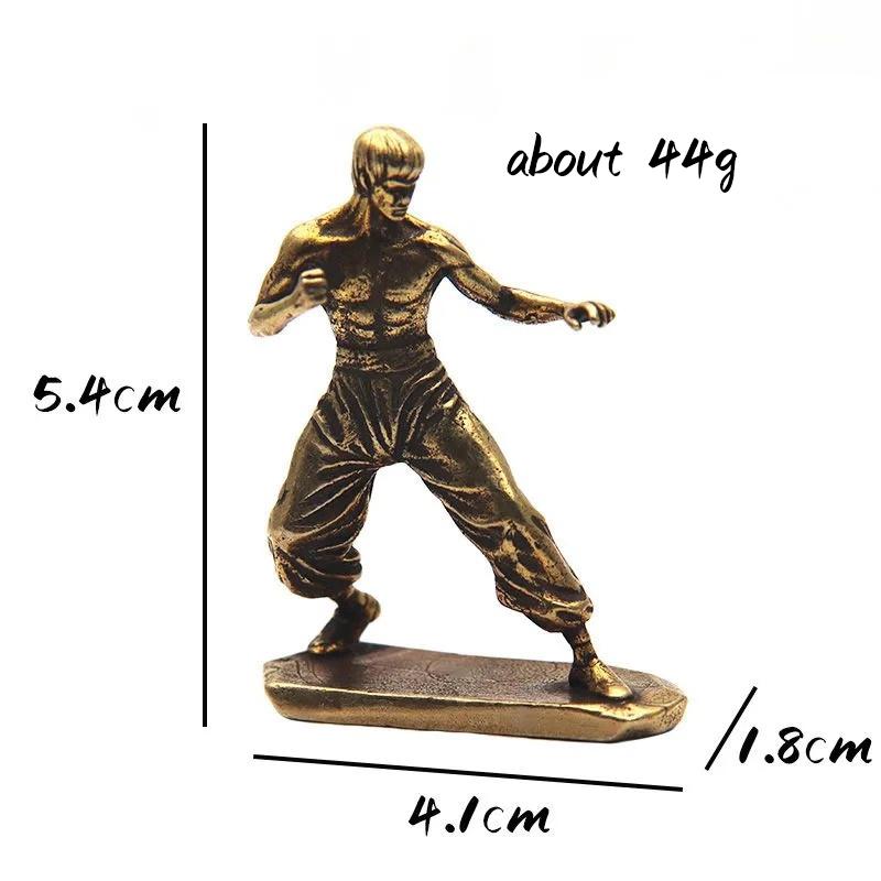 Chinese Kung Fu Legendarische Superster Antiek Koperen Karaktersbeeldje Bureauornamenten Krijgskunst Ster Held Beeldjes Beeldhouwwerk