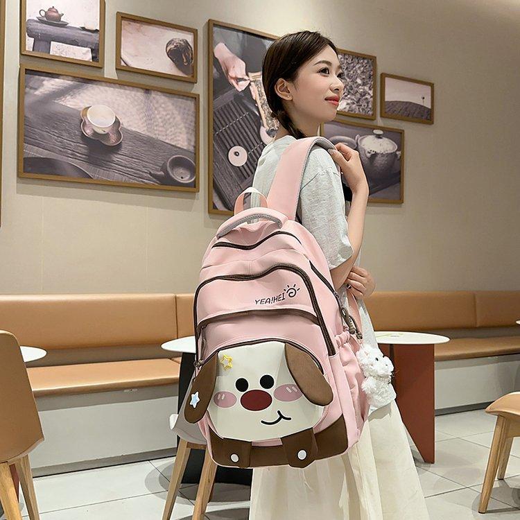 Schoolbag New Girl Casual Cute Cartoon Lightweight Versatile Junior High School Student High School Bag Large Capacity Backpack