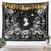 Bohemian Tapestry for Bedroom | Sun and Moon Wall Tapestry Aesthetic Antique Decor Cosmic Galaxy Tapestries, Universe Stars