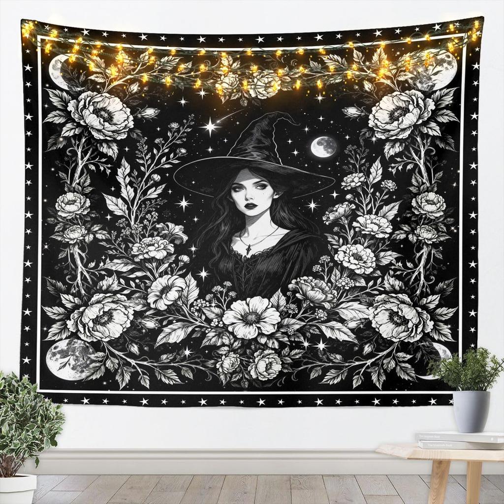 Bohemian Tapestry for Bedroom | Sun and Moon Wall Tapestry Aesthetic Antique Decor Cosmic Galaxy Tapestries, Universe Stars
