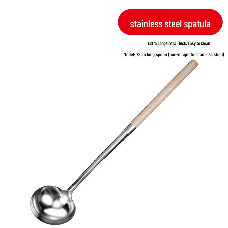 NHZHIW 78cm Long Handle 304 Stainless Steel Wok Ladle