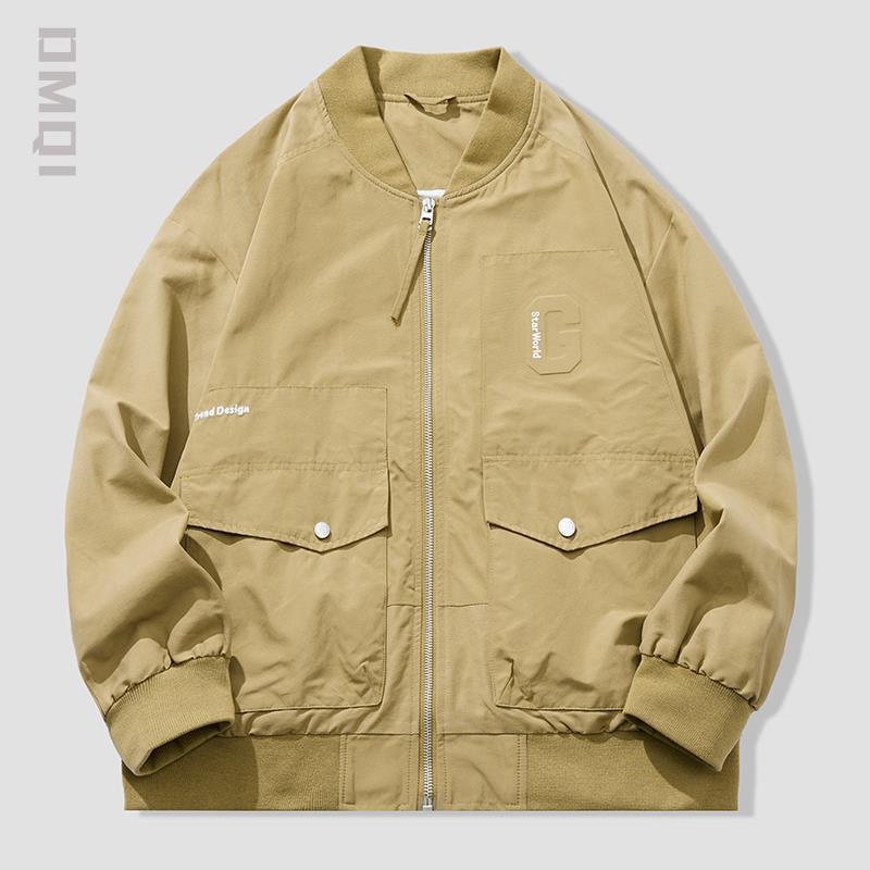 

Высококачественная повседневная куртка, куртка мужская, трендовая, брендовая, свободная, большого размера, весенняя тенденция, инструментальная, бейсбольная одежда, тренд 4XL хаки